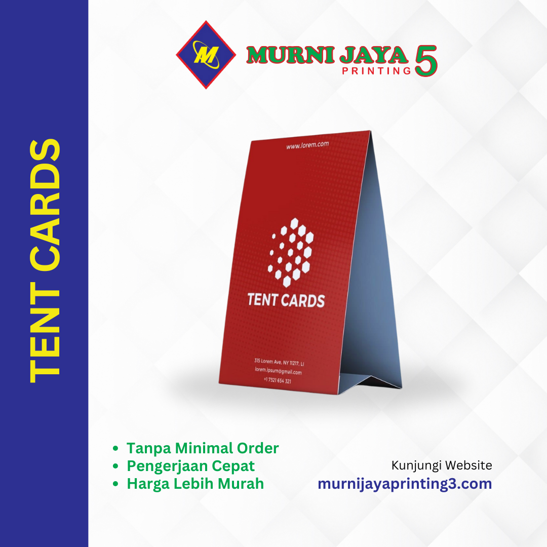 Jasa Cetak Tent Card Express Murah di Jakarta