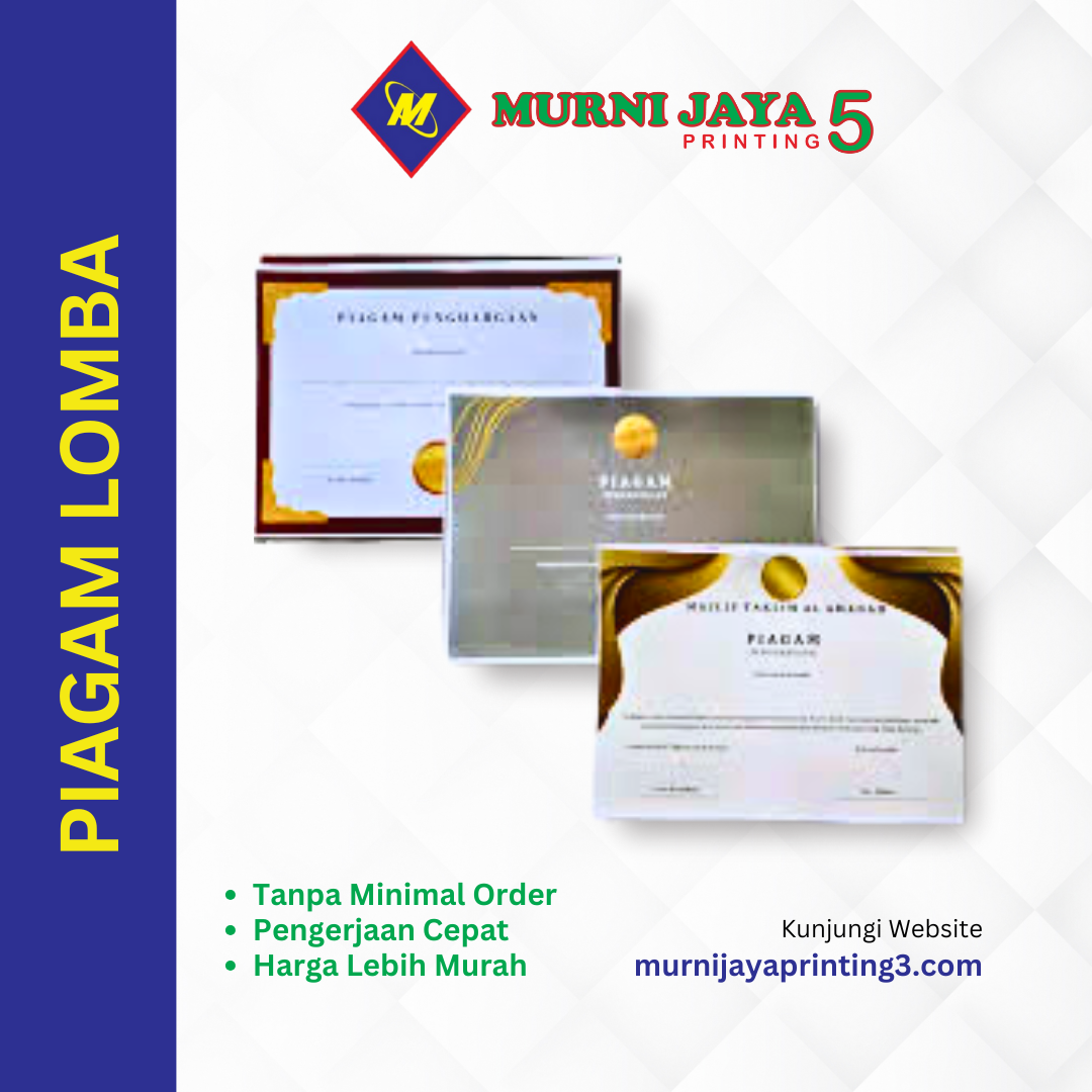 Jasa Cetak Piagam Lomba Express Murah di Jakarta